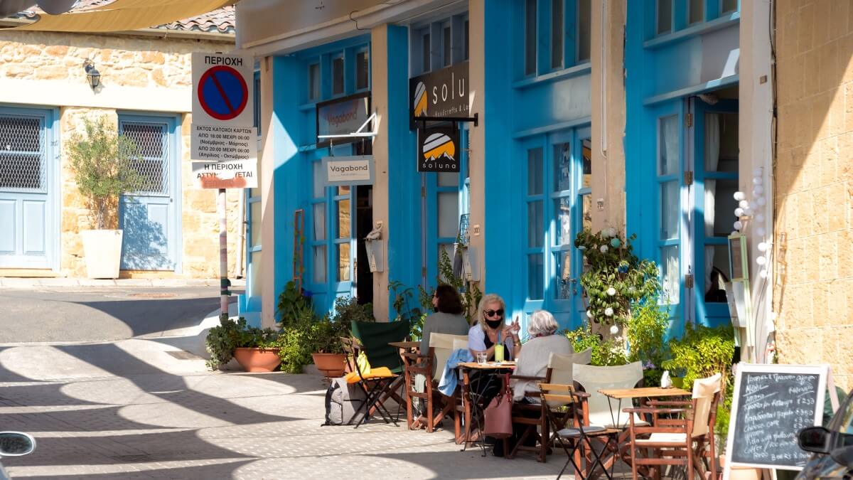 People-at-outdoor-cafe-terrace-during-covid-19-pandemic-Nicosia-Cyrpus